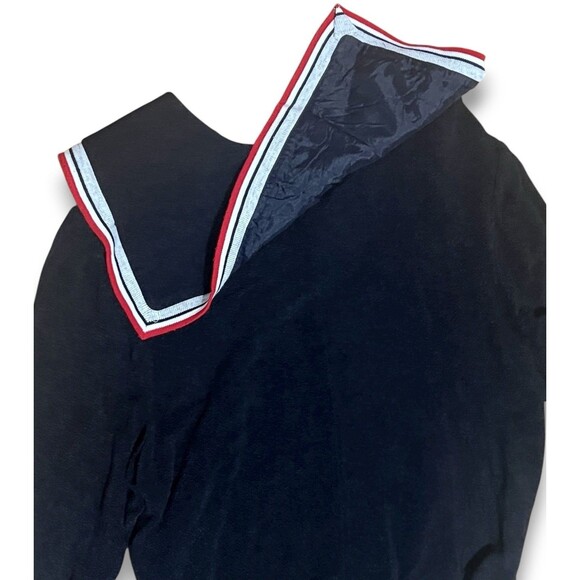 Positive Attitude Sailor Style Tunic Black Beach Cover Nautical Top Sz 18 VTG - Picture 6 of 11